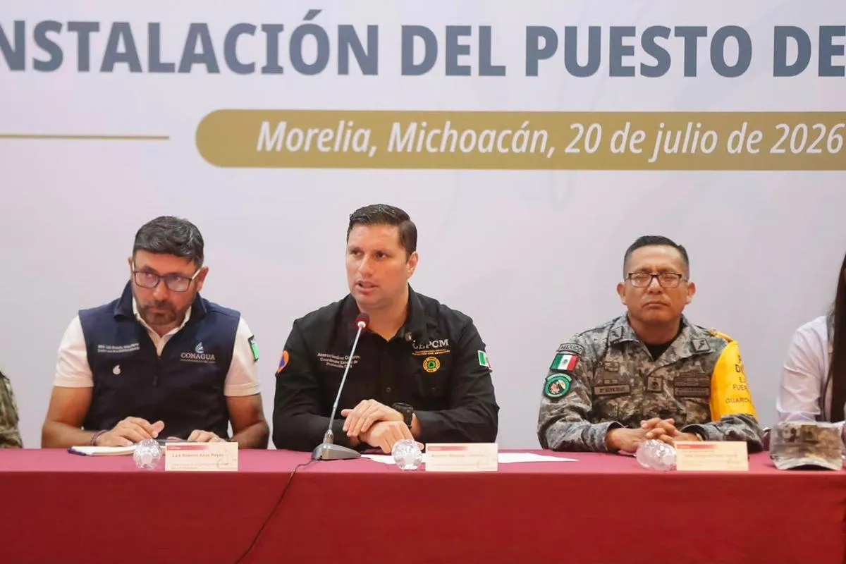 Puesto de Comando Interinstitucional en Michoacán lluvias 2